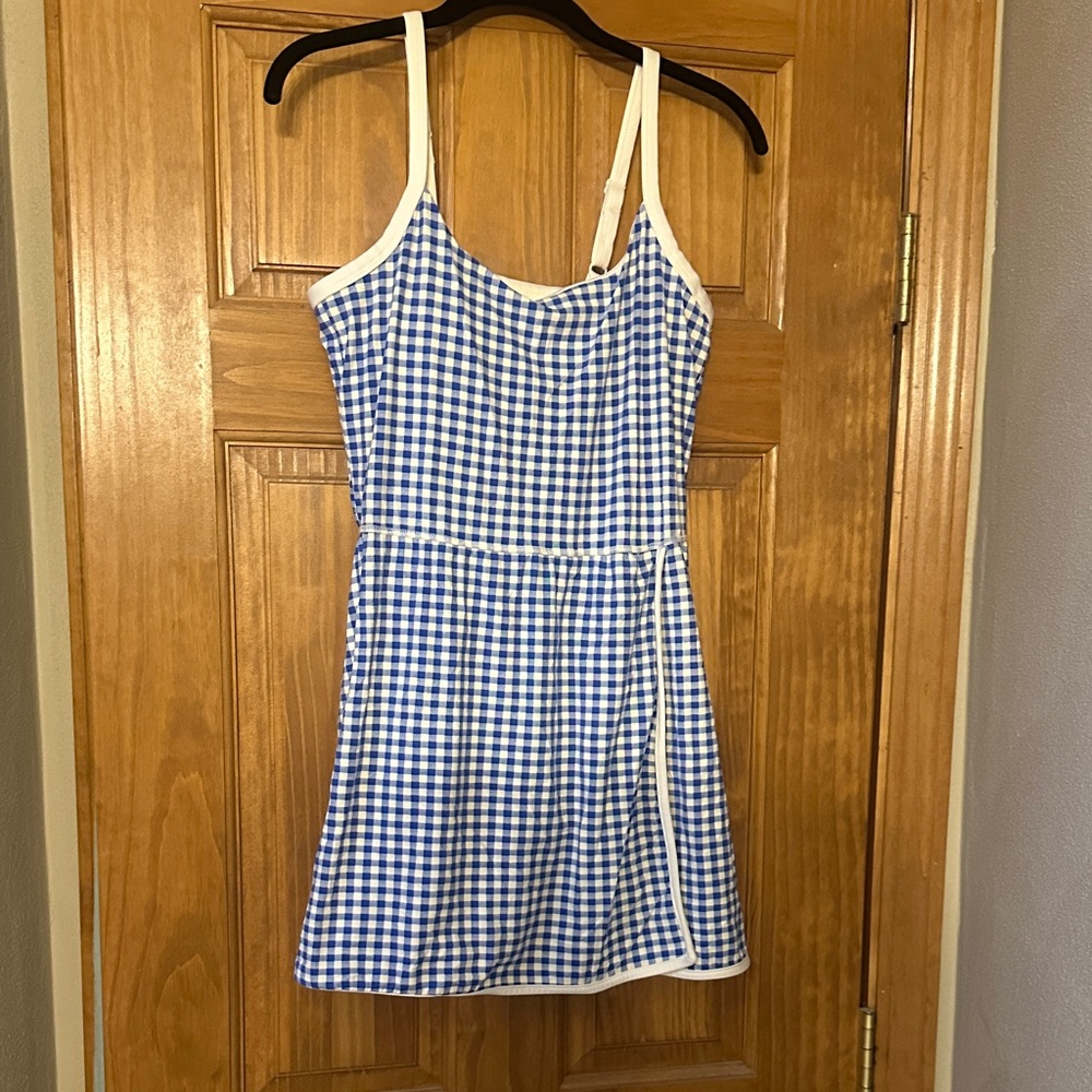 Viral All in Motion Blue and White Gingham Skort dress from Target large